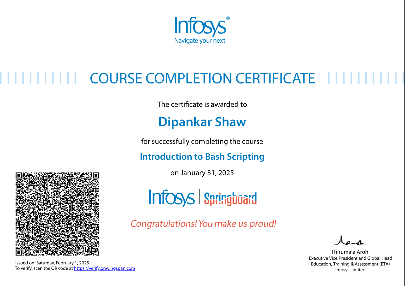 Bash Scripting Certificate