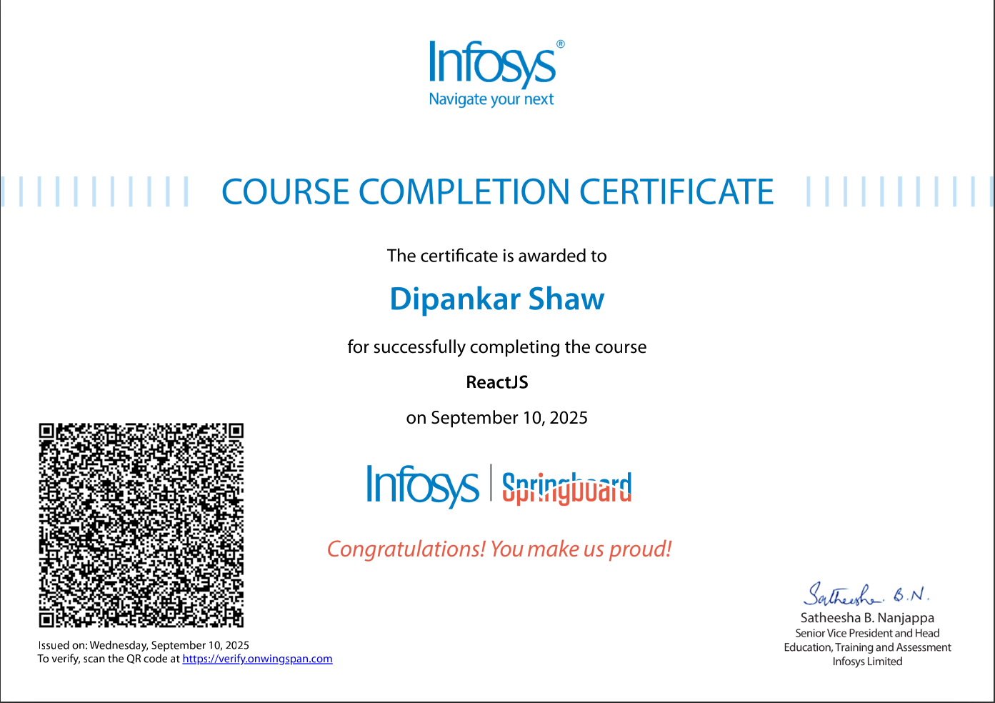ReactJS Certificate
